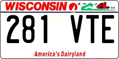 WI license plate 281VTE