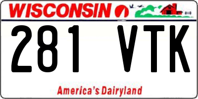 WI license plate 281VTK