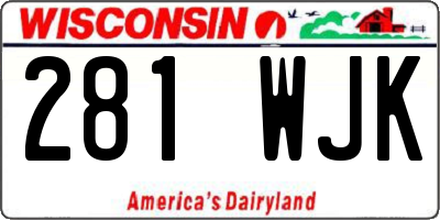 WI license plate 281WJK