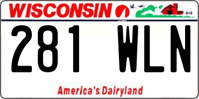 WI license plate 281WLN