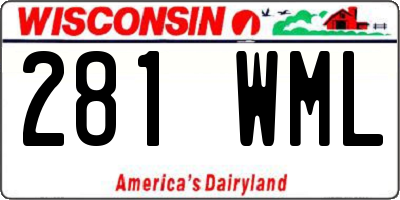 WI license plate 281WML