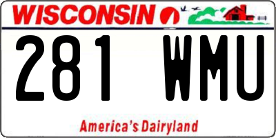 WI license plate 281WMU