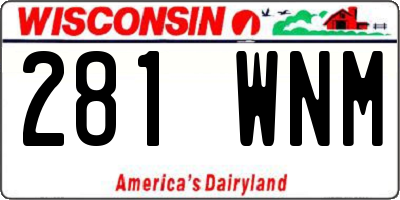 WI license plate 281WNM