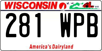 WI license plate 281WPB