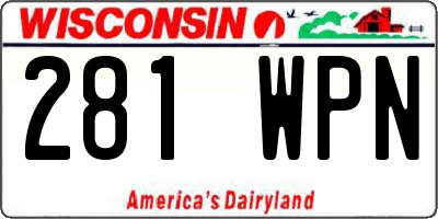 WI license plate 281WPN
