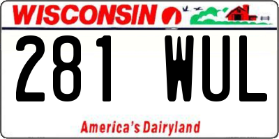 WI license plate 281WUL
