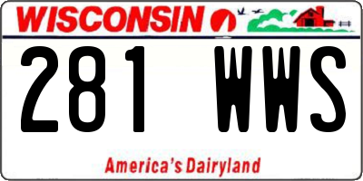 WI license plate 281WWS