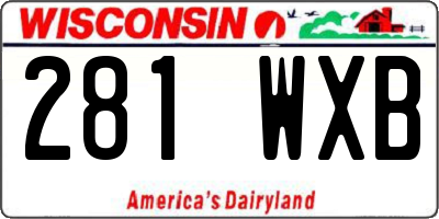 WI license plate 281WXB