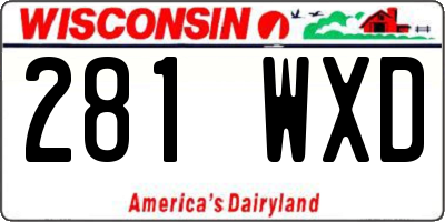 WI license plate 281WXD