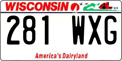 WI license plate 281WXG