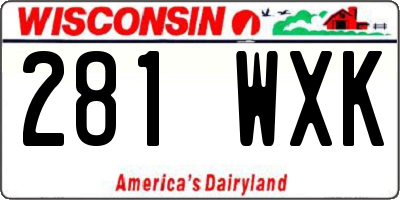 WI license plate 281WXK