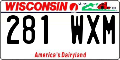 WI license plate 281WXM