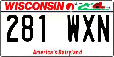 WI license plate 281WXN