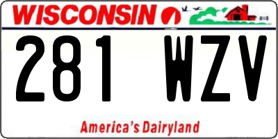 WI license plate 281WZV
