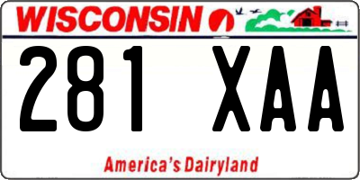 WI license plate 281XAA