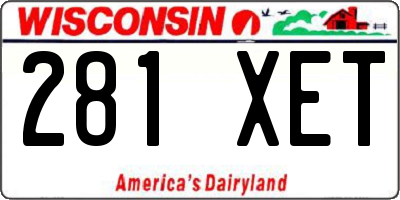 WI license plate 281XET