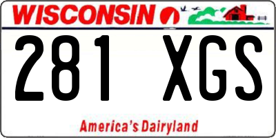 WI license plate 281XGS