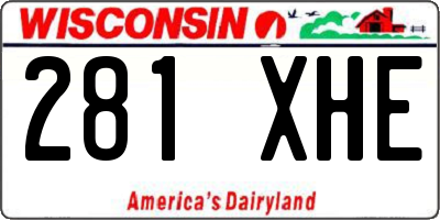 WI license plate 281XHE