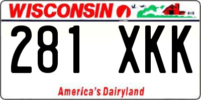 WI license plate 281XKK