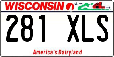 WI license plate 281XLS