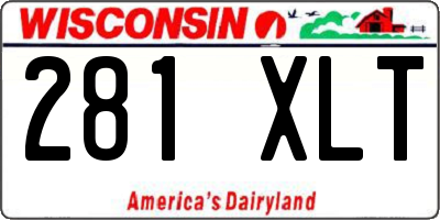 WI license plate 281XLT