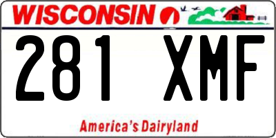 WI license plate 281XMF