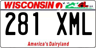 WI license plate 281XML