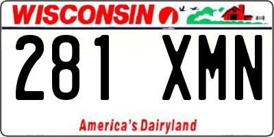 WI license plate 281XMN