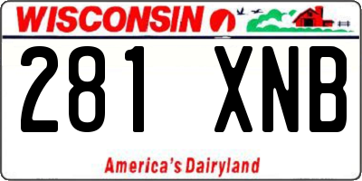 WI license plate 281XNB