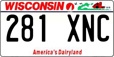 WI license plate 281XNC