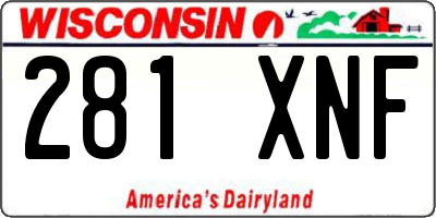 WI license plate 281XNF