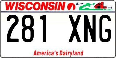 WI license plate 281XNG