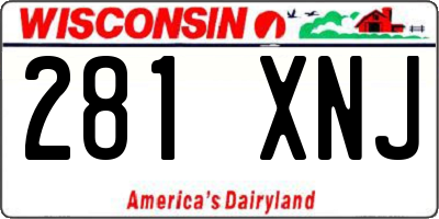 WI license plate 281XNJ