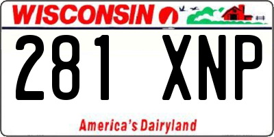 WI license plate 281XNP