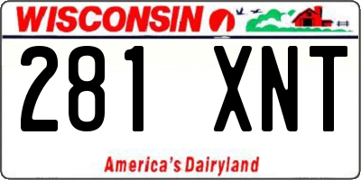 WI license plate 281XNT