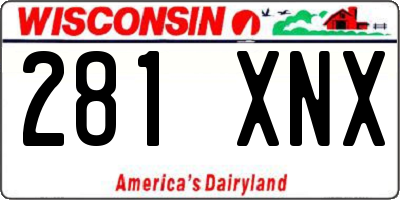 WI license plate 281XNX