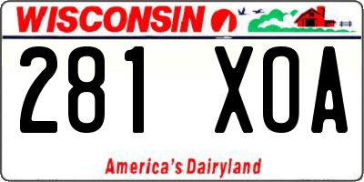 WI license plate 281XOA