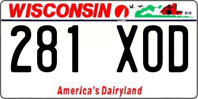 WI license plate 281XOD