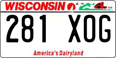 WI license plate 281XOG