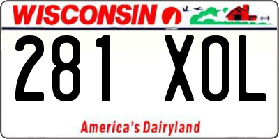 WI license plate 281XOL