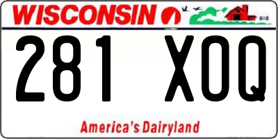 WI license plate 281XOQ