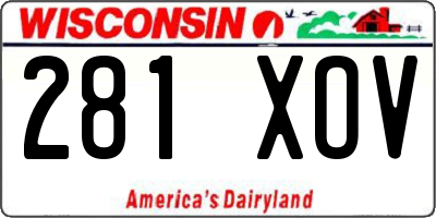 WI license plate 281XOV