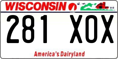 WI license plate 281XOX