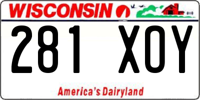 WI license plate 281XOY