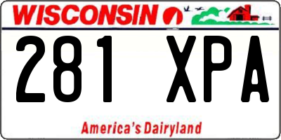 WI license plate 281XPA