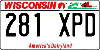 WI license plate 281XPD