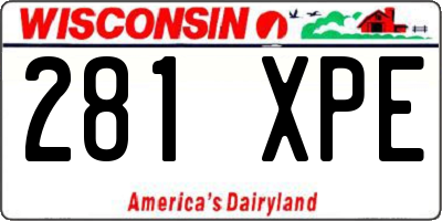 WI license plate 281XPE