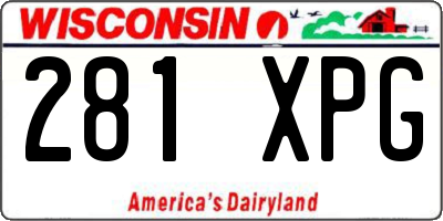 WI license plate 281XPG