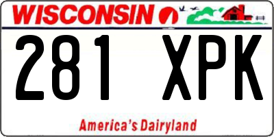 WI license plate 281XPK