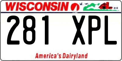 WI license plate 281XPL